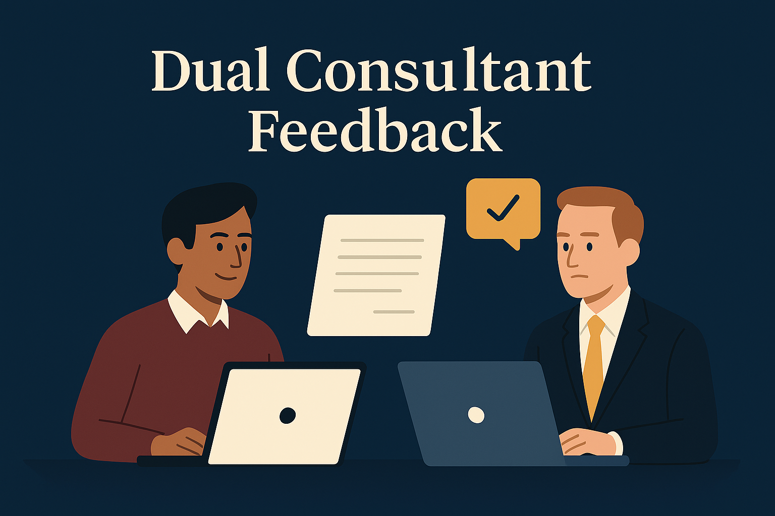 Dual Consultant Feedback Two mentors. One perfected application